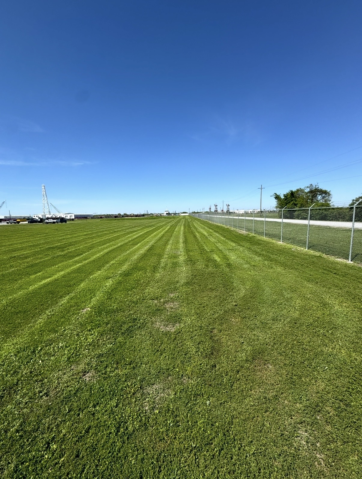 Striped commercial lawn maintenance in Houma